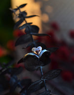 Tapered Heart Ring - Sterling Silver and Rose Gold Plated - Size 6-11