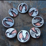 Pre-Order! Lone Wolf - Howling Wolf Necklace - Mixed Metal
