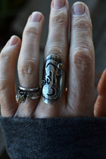 Black Cat Jack-0-lantern Ring - Size 7  - Citrine and Black Onyx
