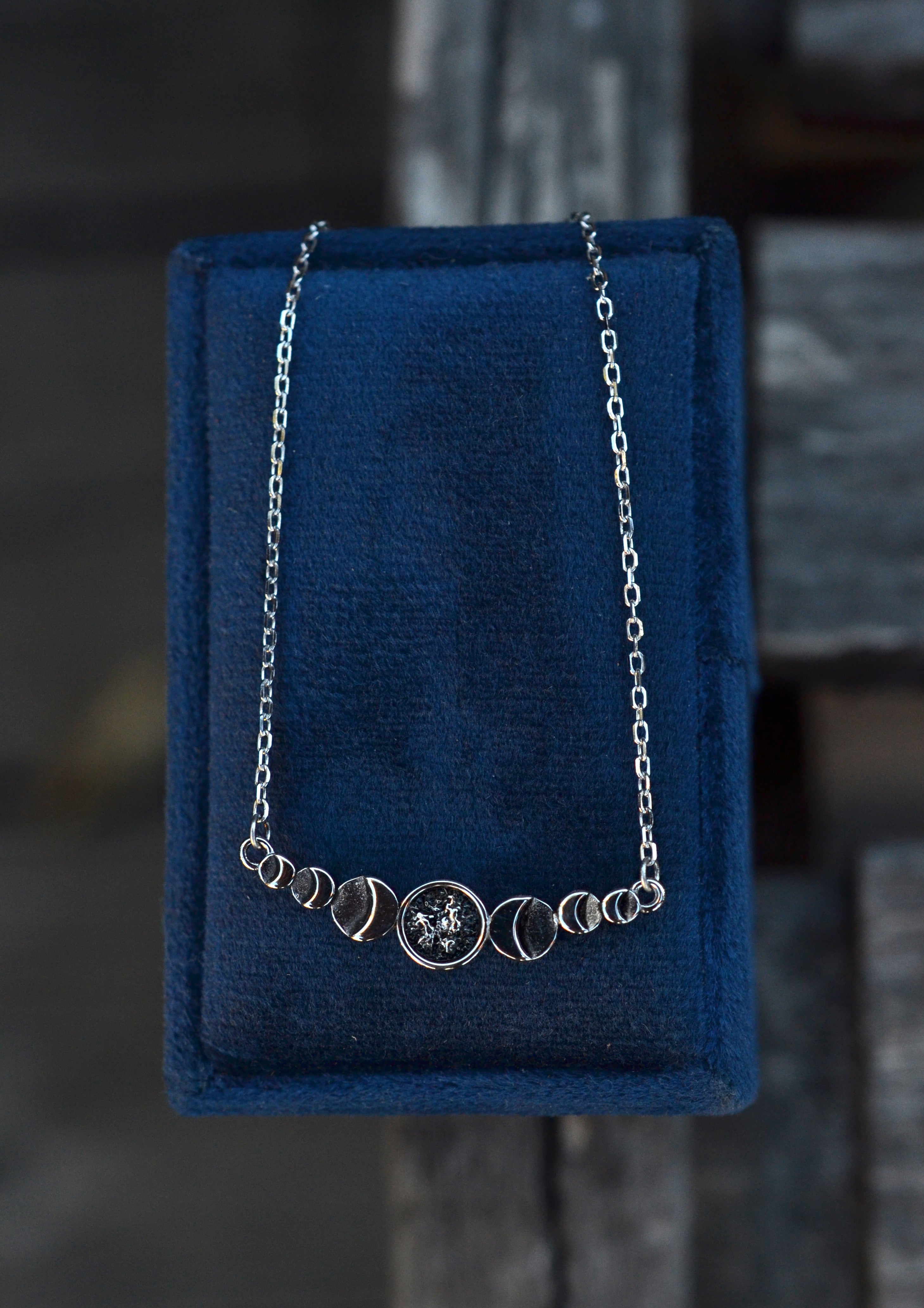 Moon Phase Necklace - Sterling Silver - 16" Chain with 2" Extender