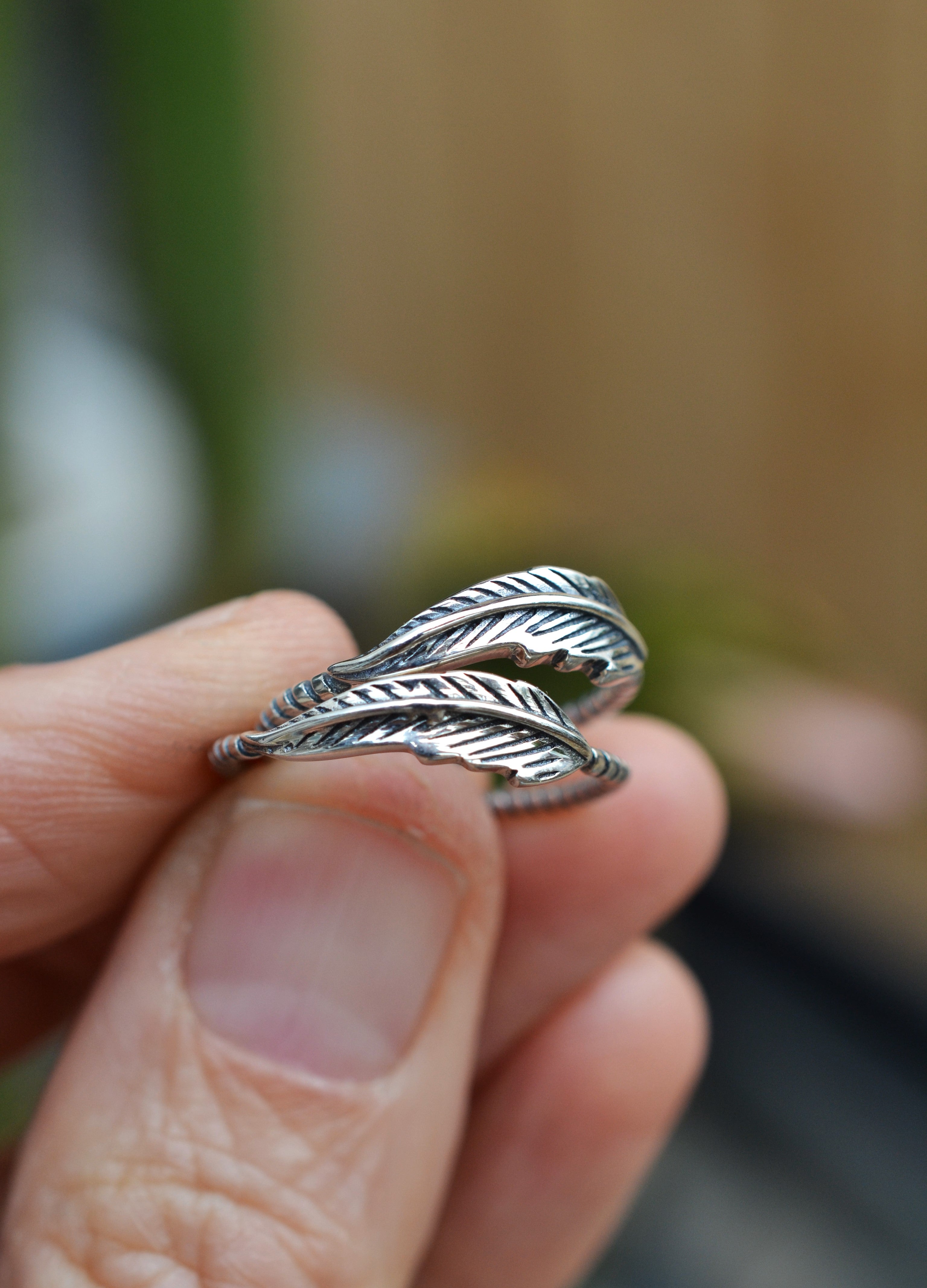 Feather Ring - Sterling Silver - SIZES 6-11!
