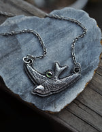 PRE-ORDER - Tattoo Swallow Pendant - Choose Your Stone - Chain Included and Adjustable