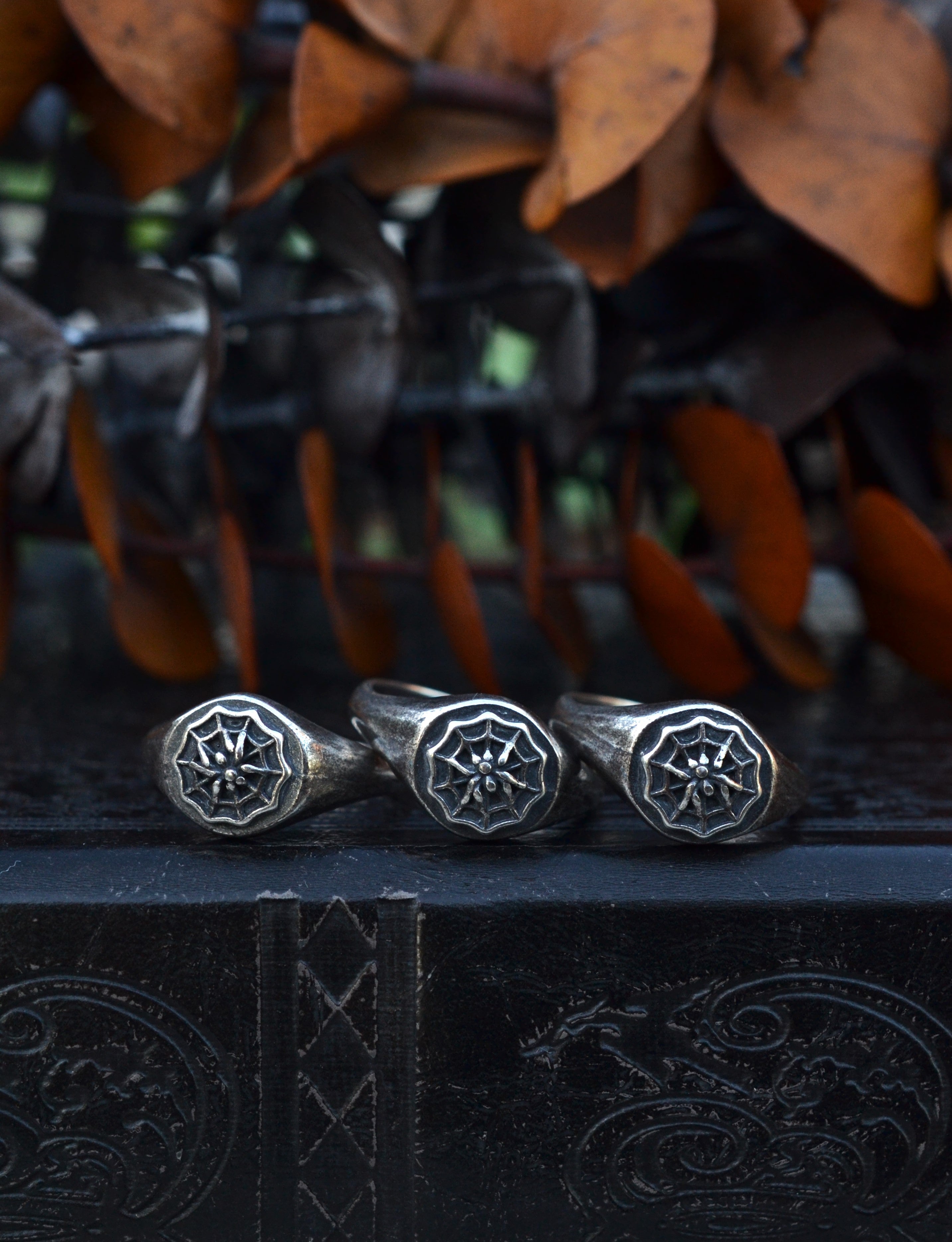 Spider in Web Signet Ring - Sterling Silver - Pre-Order in your Size!