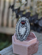 Anatomical Heart Cameo Ring - Garnet - Size 10