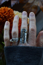 Black Cat Jack-0-lantern Ring - Size 7  - Citrine and Black Onyx