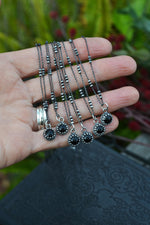 Delicate Gallery Charm Necklace - Black Onyx -   Chain Included