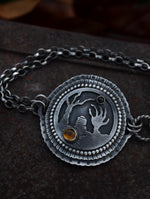 Zombie Graveyard Link Bracelet - Citrine and Black Onyx - 6.5"-7.5"