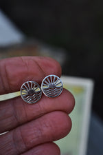 Ocean Sunrise Stud Earrings - Sterling Silver