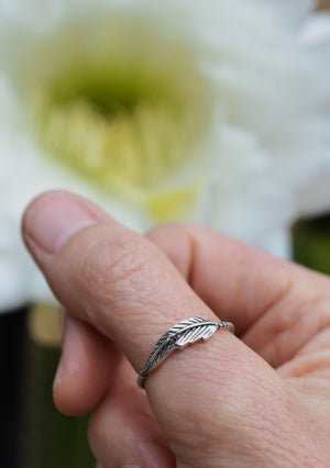 Feather Ring - Sterling Silver - SIZES 6-11!