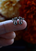 Black Cat Studs - Sterling Silver