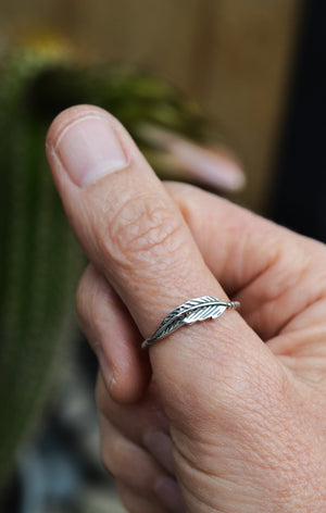 Feather Ring - Sterling Silver - SIZES 6-11!