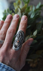 Spider and Prey Ring - Sterling Silver - Will fit like a Size 9
