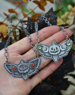 Jolly Jack-O-Lantern Moth- Peridot - 18" Chain Included
