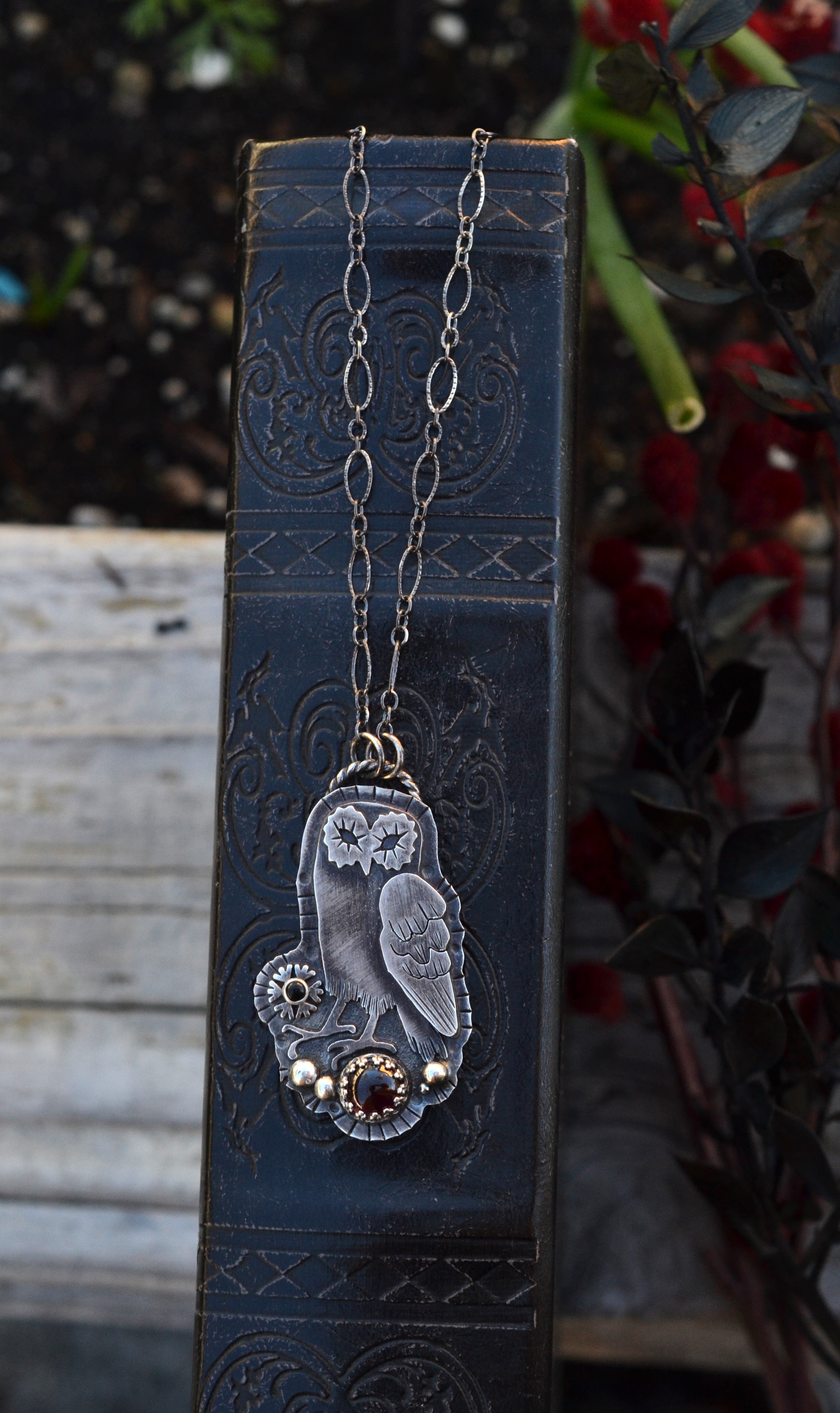 Sterling Silver Winter Owl Pendant -  18" Chain Included with 2" extender