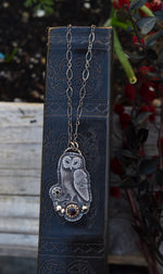 Sterling Silver Winter Owl Pendant -  18" Chain Included with 2" extender