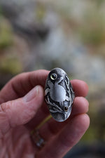 Sea Turtle Saddle Ring - Will fit like a Size 10  - Peridot and Citrine