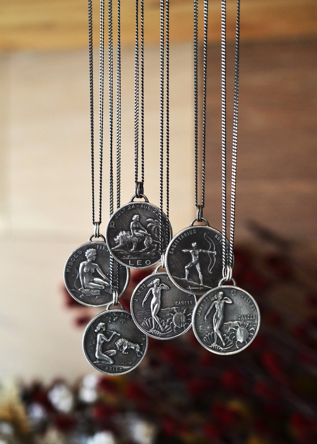 Double Sided Zodiac Charms - Choose Your Sign - 16", 18" or 20" Curb Chain Included!