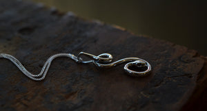 Coiled Snake Necklace -  Sterling Silver - 18” Chain Included