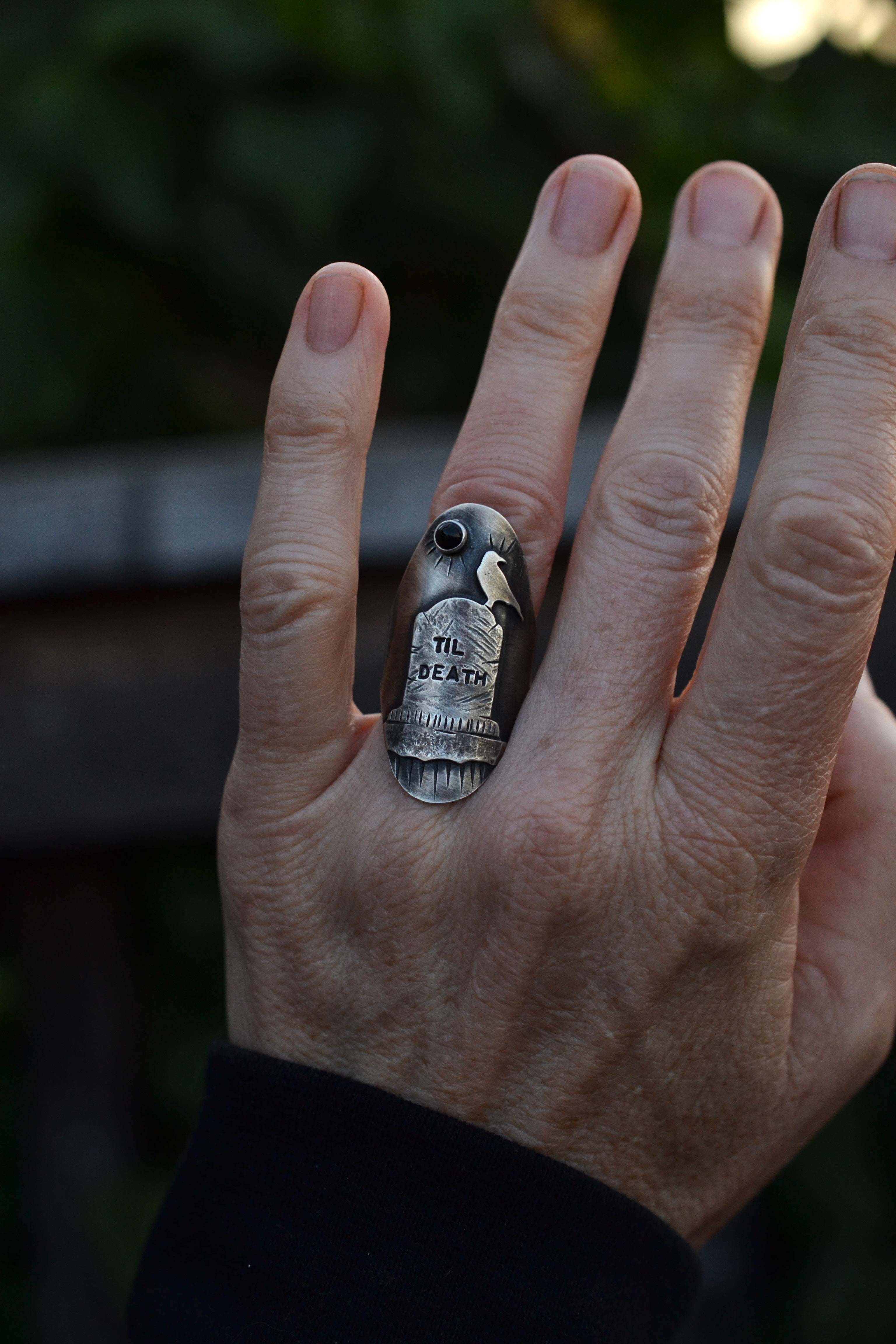 "Til Death" Tombstone Ring - Size 7.5