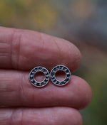 Moon Phase Stud Earrings - Sterling Silver