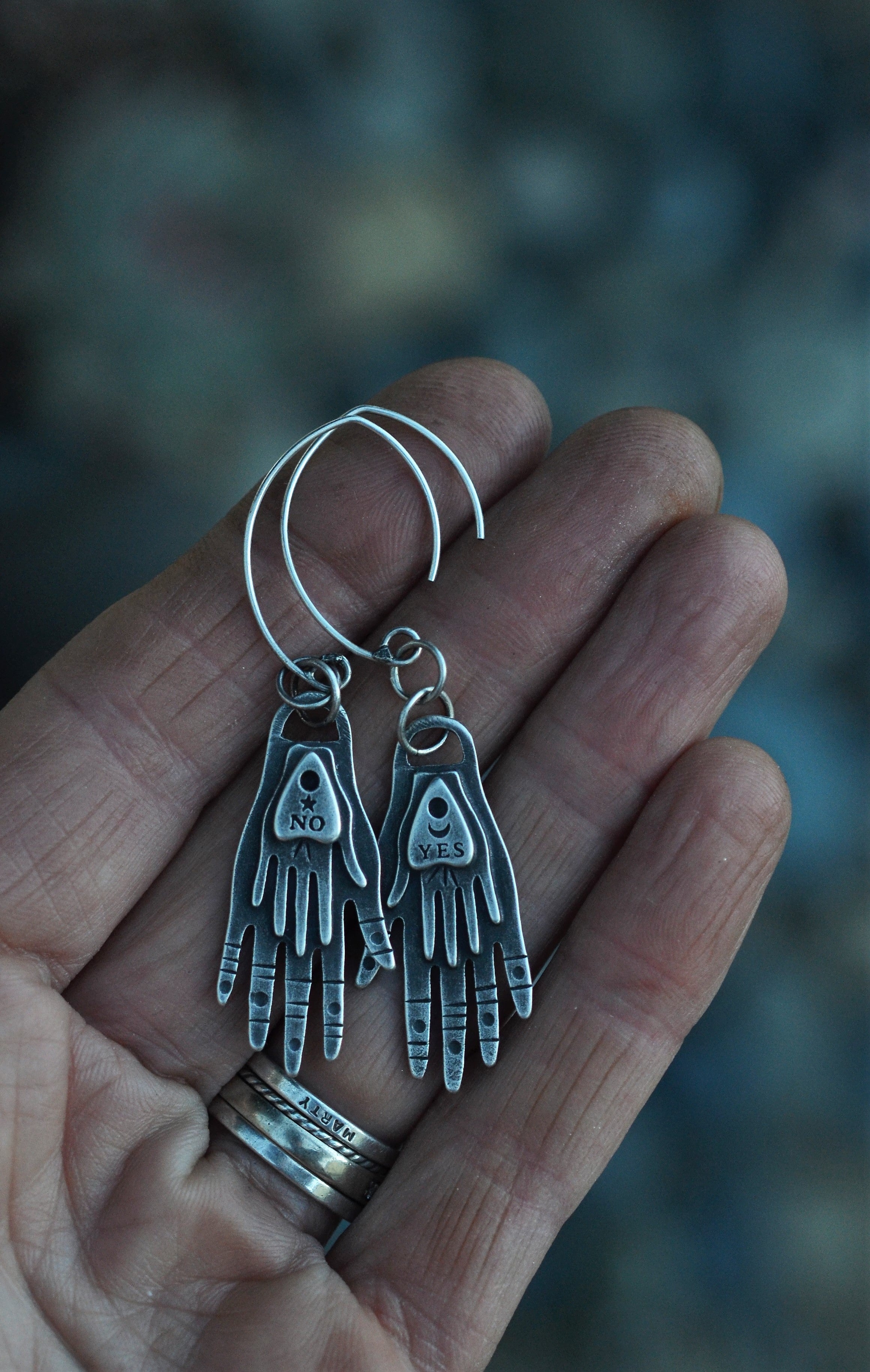 Hands of Divination - YES / NO Planchette Earrings