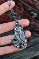 Sterling Silver Winter Owl Pendant -  18" Chain Included with 2" extender