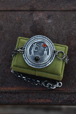 Zombie Graveyard Link Bracelet - Black Onyx and Carnelian - 6"- 6.5" Adjustable