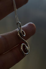 Coiled Snake Necklace -  Sterling Silver - 18” Chain Included