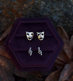 Laugh Now/Cry Later Theater Mask Earring Set - 2 Pairs of Stud Earrings