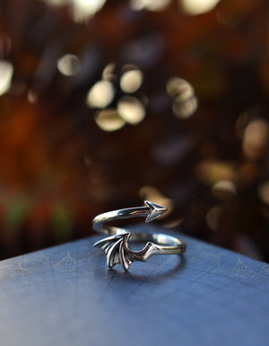 Bat Wing Adjustable Ring - Sterling Silver - Only Size 7 is left! (adjustable from 6.5-8)