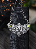 Jolly Jack-O-Lantern Moth- Peridot - 18" Chain Included