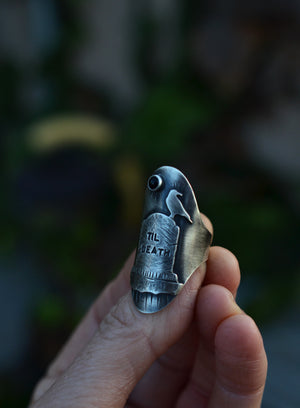 "Til Death" Tombstone Ring - Size 7.5