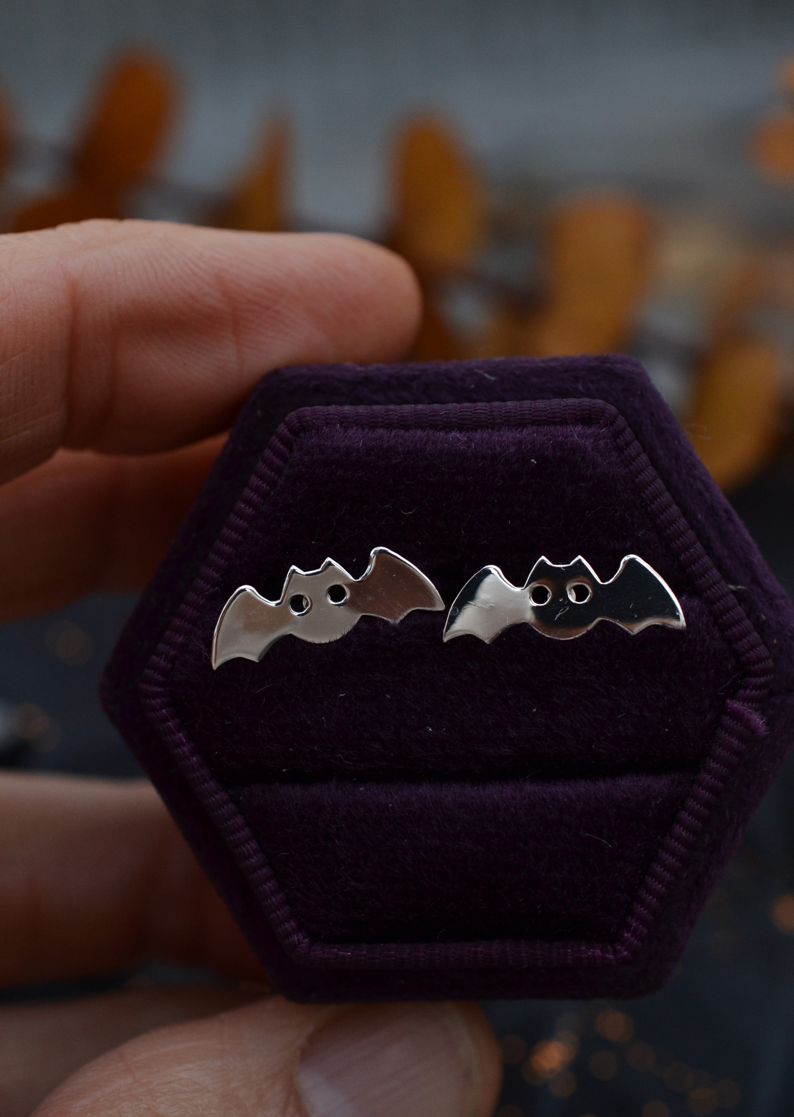 Cute Bat Studs - Sterling Silver