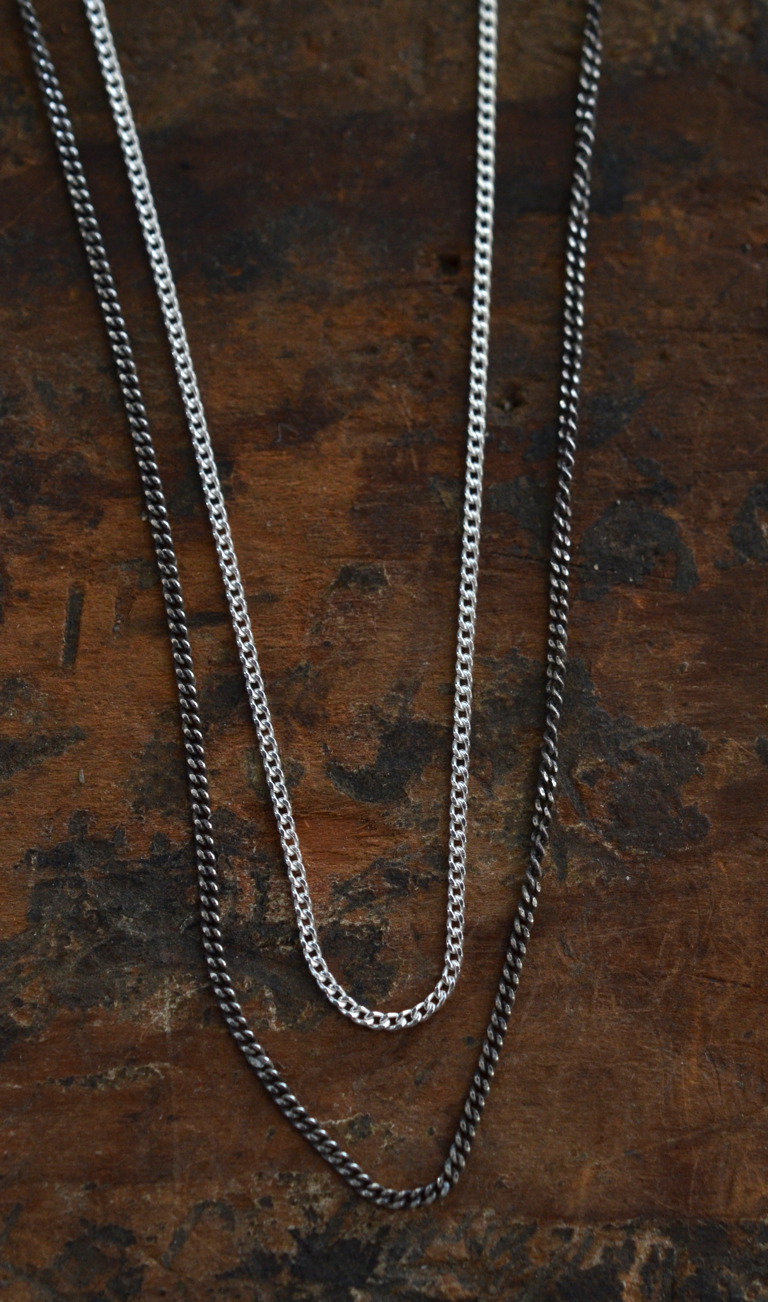 Very Delicate Curb Style Choker Chain - Diamond Cut - 14" Choker Length Only