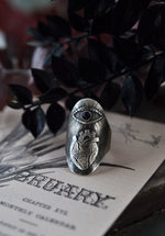 Third Eye Anatomical Heart Ring - Black Onyx - Will fit like a Size 9