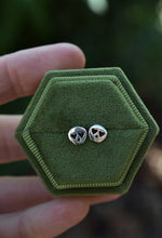 Small Heart Eye Skull Studs - Sterling Silver