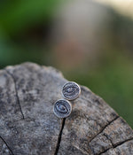 Sterling Silver Stamped All Seeing Eye Studs