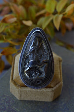 Hidden Treasure Ammonite in Pyrite Ring - Size 7.5 - Discounted from Original Price