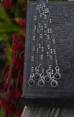 Delicate Gallery Charm Necklace - Black Onyx -   Chain Included