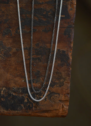 Very Delicate Curb Style Choker Chain - Diamond Cut - 14" Choker Length Only