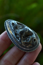 Hidden Treasure Ammonite in Pyrite Ring - Size 7.5 - Discounted from Original Price