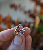Dragon Tail Adjustable Ring - Sterling Silver - Sizes 6-10