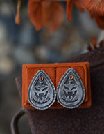 Jolly Jack-O-Lantern Post Style Earrings - Hessonite Garnet