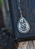 Jolly Jack-O-Lantern Charm Necklace - Citrine - 20" Chain Included