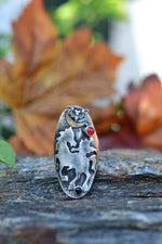 Headless Horseman with Moon and Bat - Size 7.25 - Sterling Silver - Carnelian