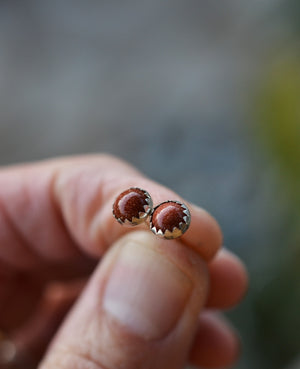 6mm Gemstone Studs - Goldstone