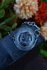 Zombie Graveyard Link Bracelet - Black Onyx and Carnelian - 6"- 6.5" Adjustable