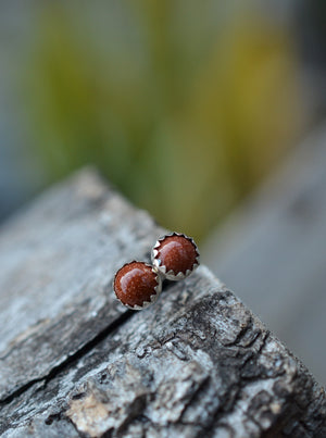 6mm Gemstone Studs - Goldstone