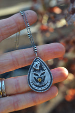 Jolly Jack-O-Lantern Charm Necklace - Citrine - 20" Chain Included