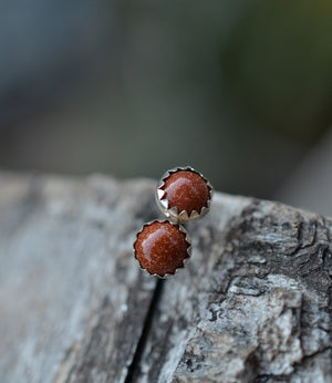 6mm Gemstone Studs - Goldstone